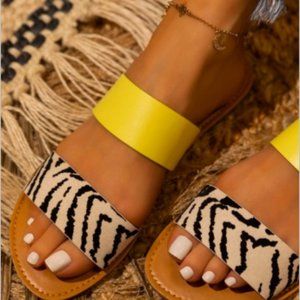 Summer Zebra Stone Black Sandals